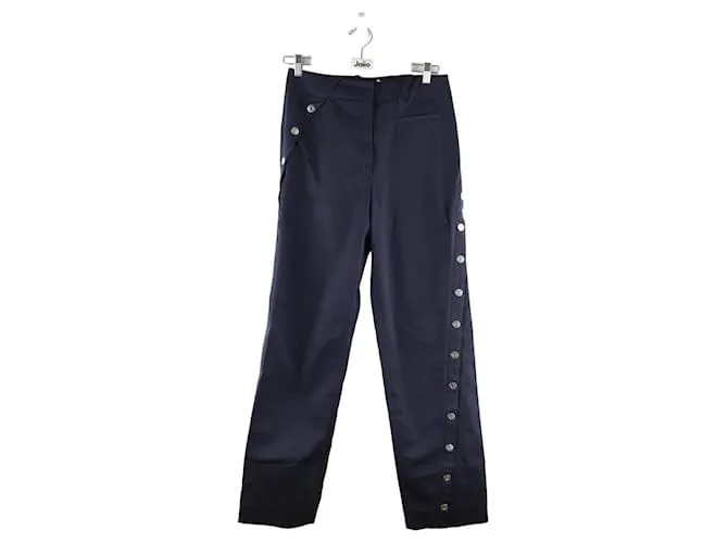 Courreges Pantalones anchos de algodón Azul 