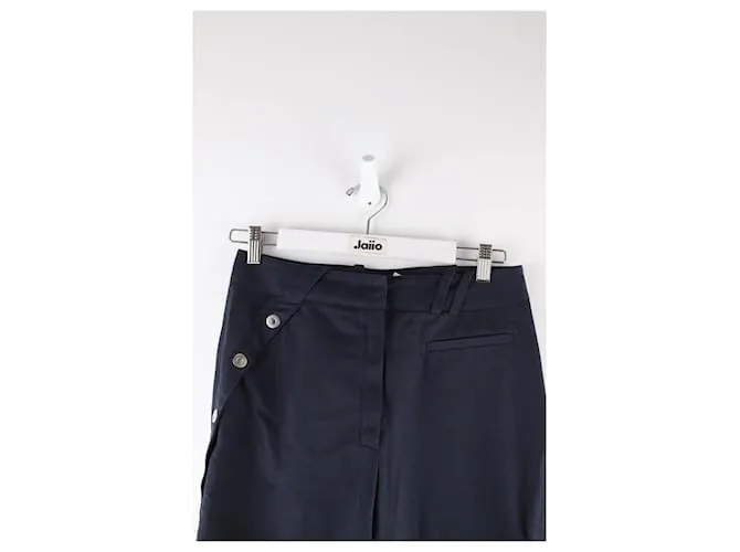 Courreges Pantalones anchos de algodón Azul 