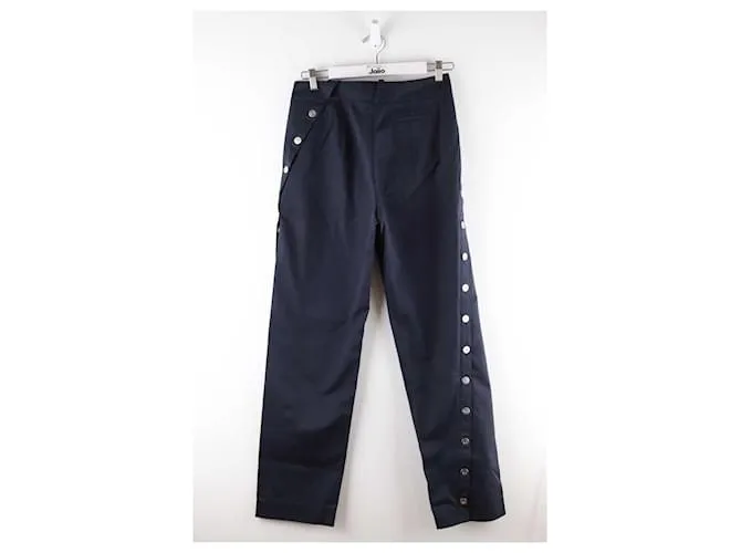 Courreges Pantalones anchos de algodón Azul 
