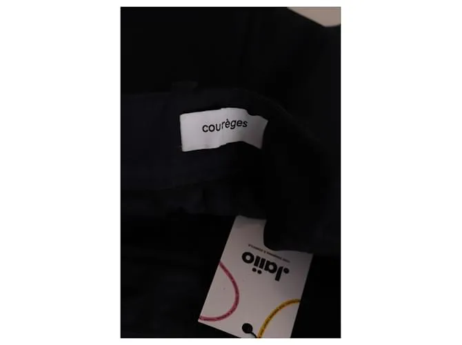 Courreges Pantalones anchos de algodón Azul 