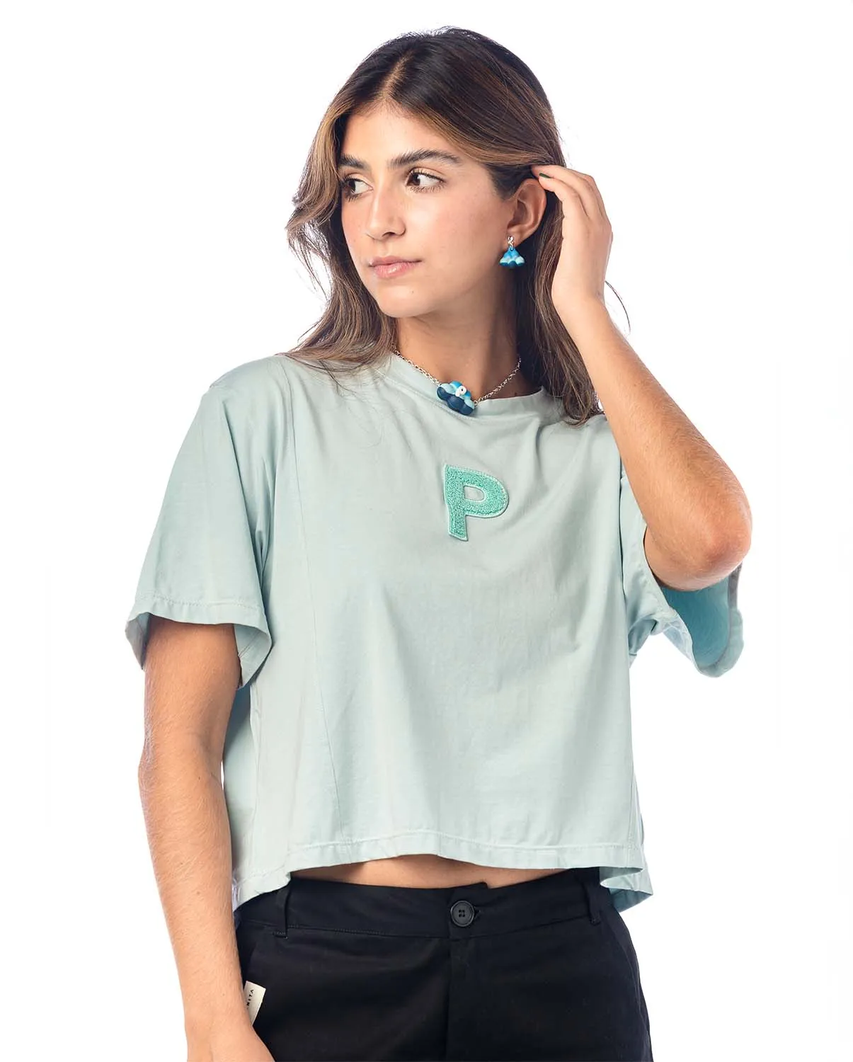Crop Top Wind Baby Blue