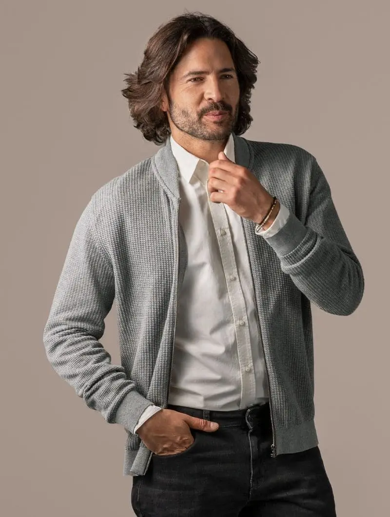 Cárdigan de punto para hombre de algodón orgánico
