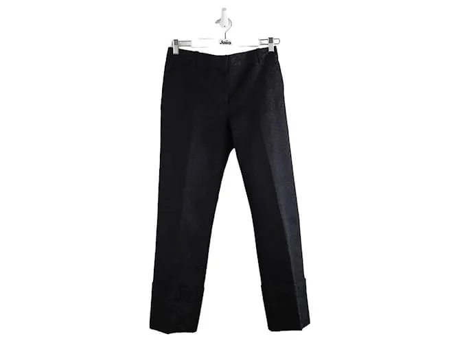 Céline pantalones anchos de algodon Negro 