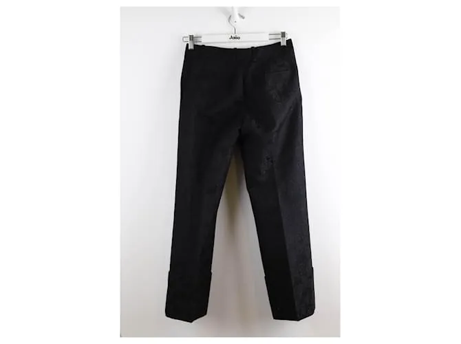 Céline pantalones anchos de algodon Negro 