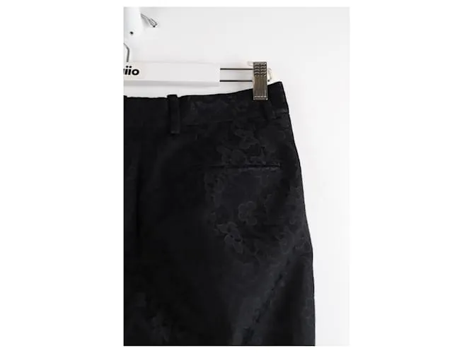 Céline pantalones anchos de algodon Negro 