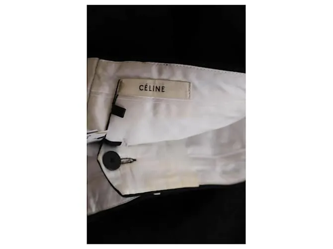 Céline pantalones anchos de algodon Negro 