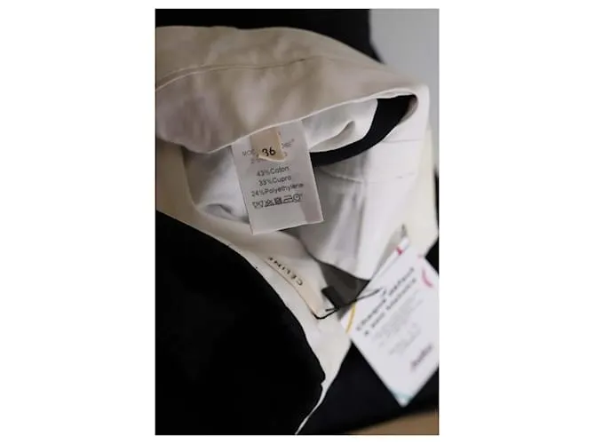 Céline pantalones anchos de algodon Negro 