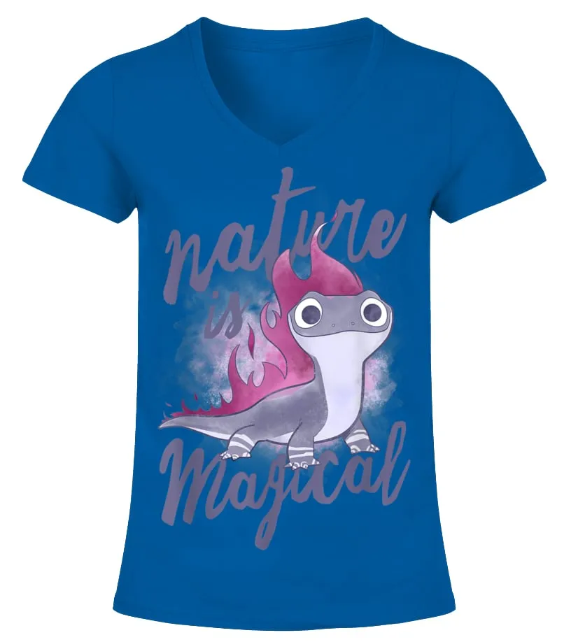 DISNEY FROZEN 2 BRUNI THE SALAMANDER NATURE IS MAGIC TSHIRT CAMISETA CUELLO PICO MUJER