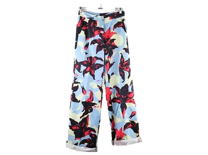 Dries Van Noten Pantalones anchos de algodón Multicolor 