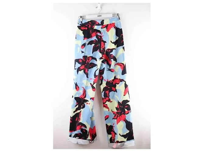 Dries Van Noten Pantalones anchos de algodón Multicolor 