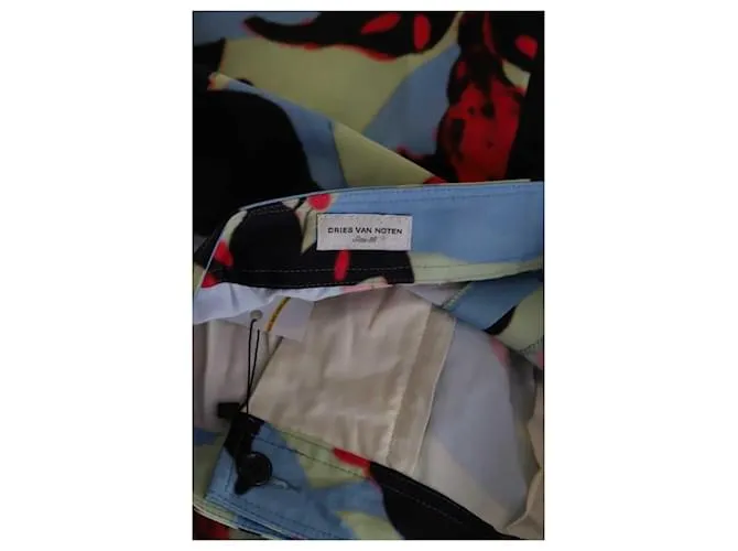 Dries Van Noten Pantalones anchos de algodón Multicolor 