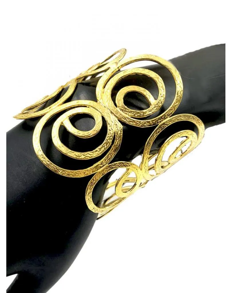 ELEGANTES BRAZALETES ANCHOS CON DISEÑO CALADO ESTILO GRIEGO