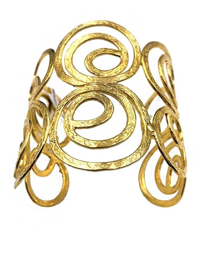 ELEGANTES BRAZALETES ANCHOS CON DISEÑO CALADO ESTILO GRIEGO