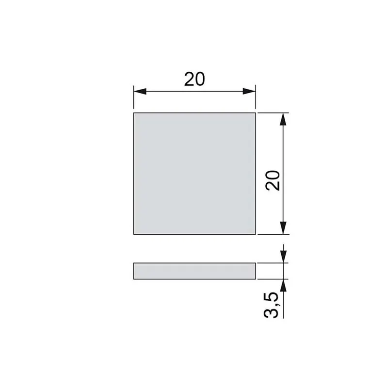 Emuca Fieltro adhesivo para muebles, cuadrado, 20x20 mm, 10 ud.