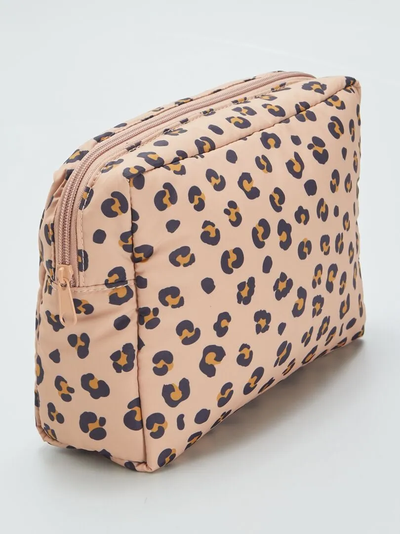 ESTUCHE DE ALMACENAJE CON ESTAMPADO  MARRON