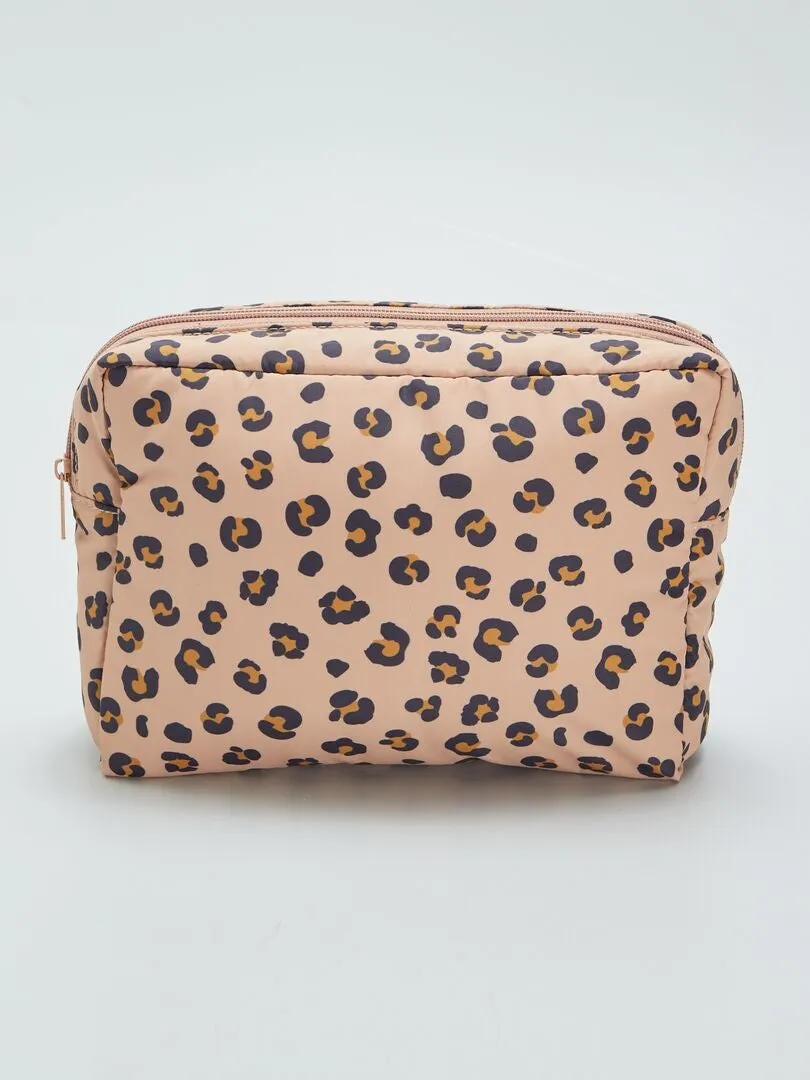 ESTUCHE DE ALMACENAJE CON ESTAMPADO  MARRON