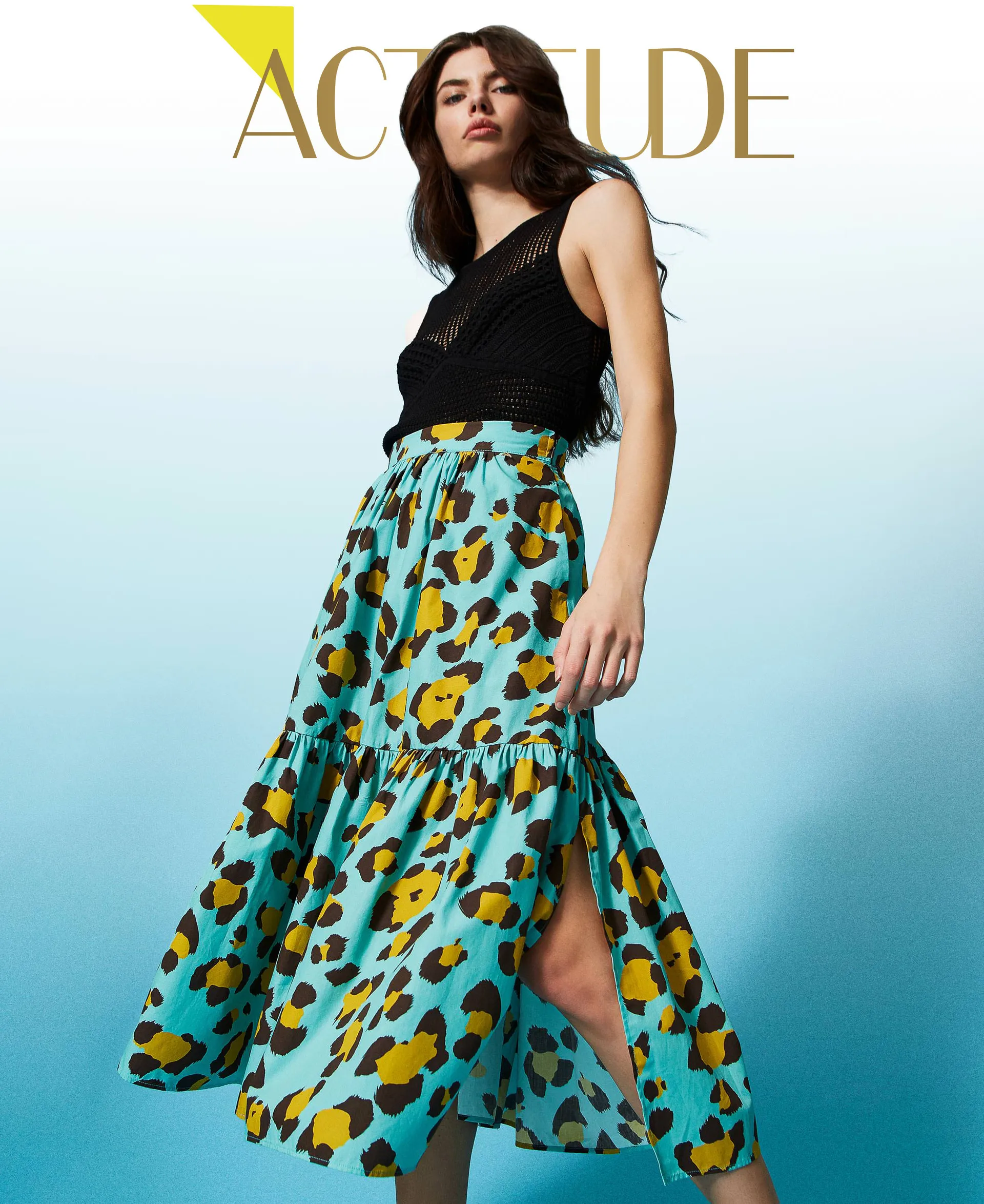 Falda larga animal print