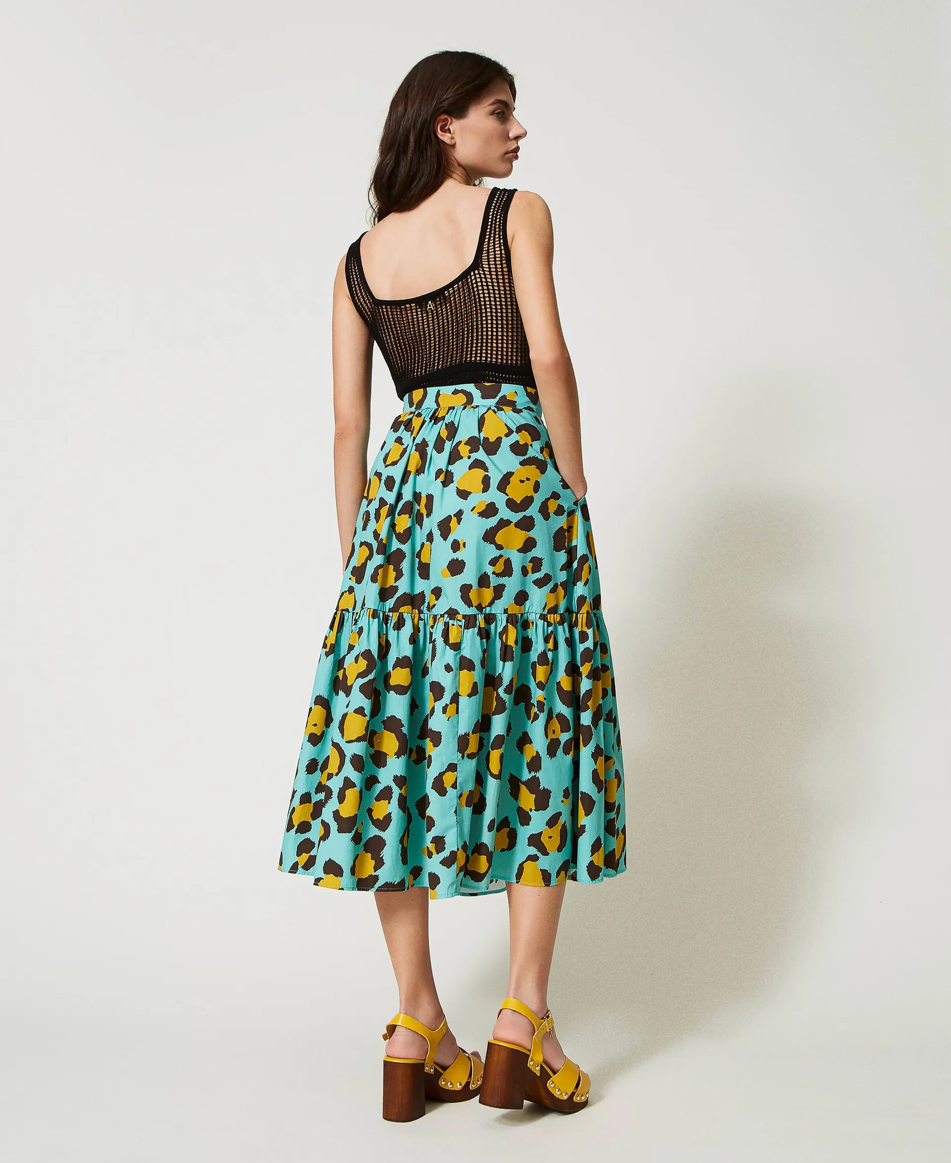 Falda larga animal print