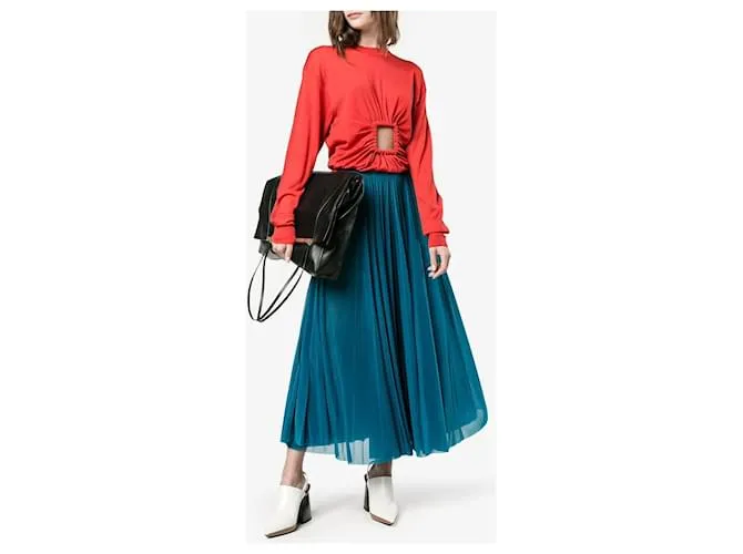Falda larga azul Céline 