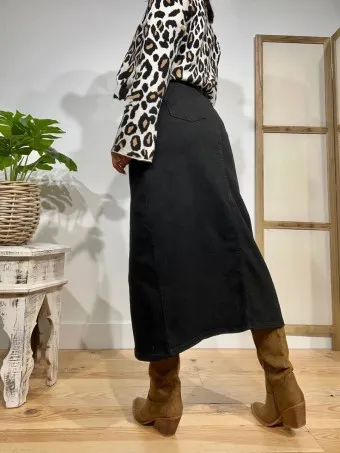 Falda Larga Denim RANSOM Negro