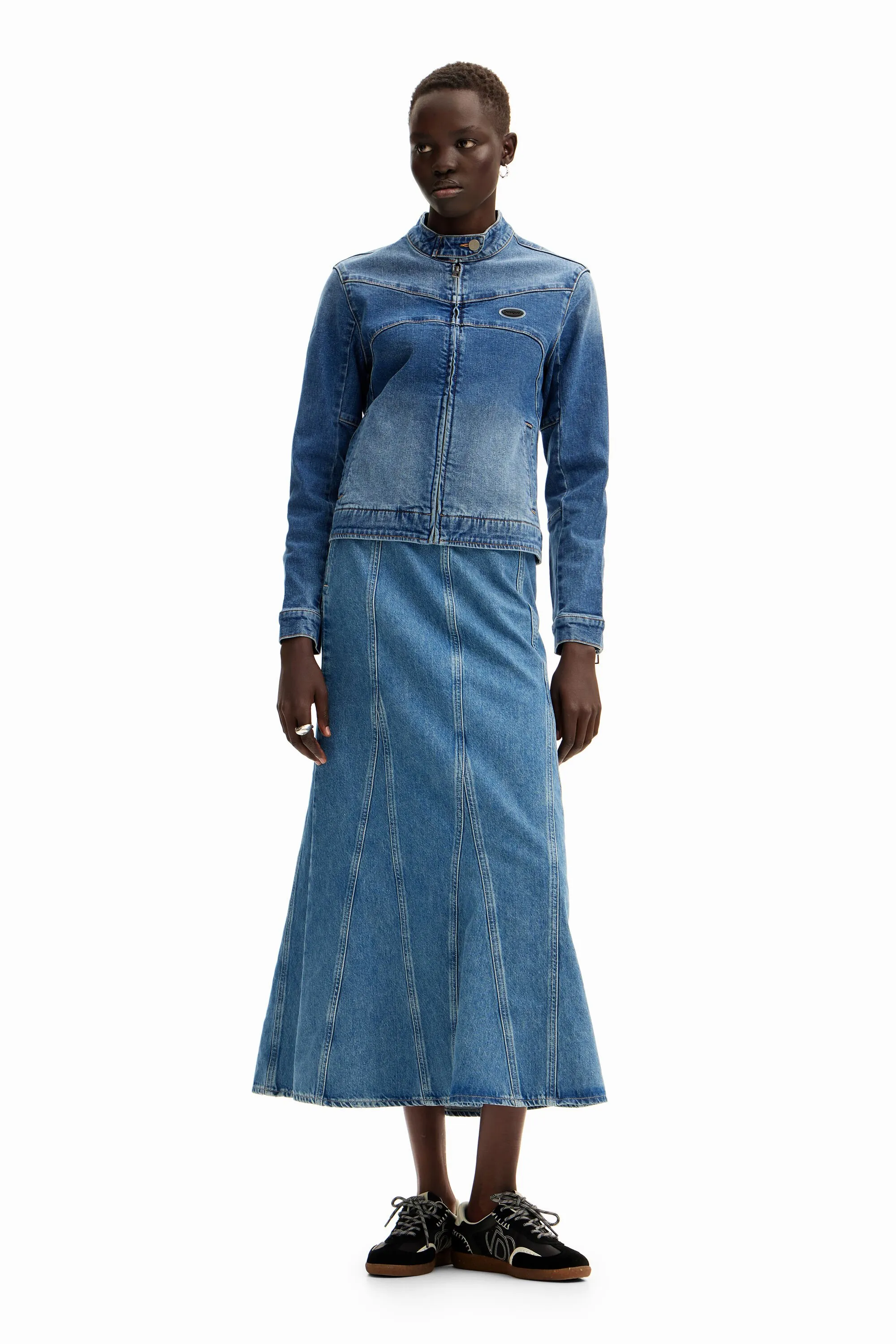 Falda larga denim