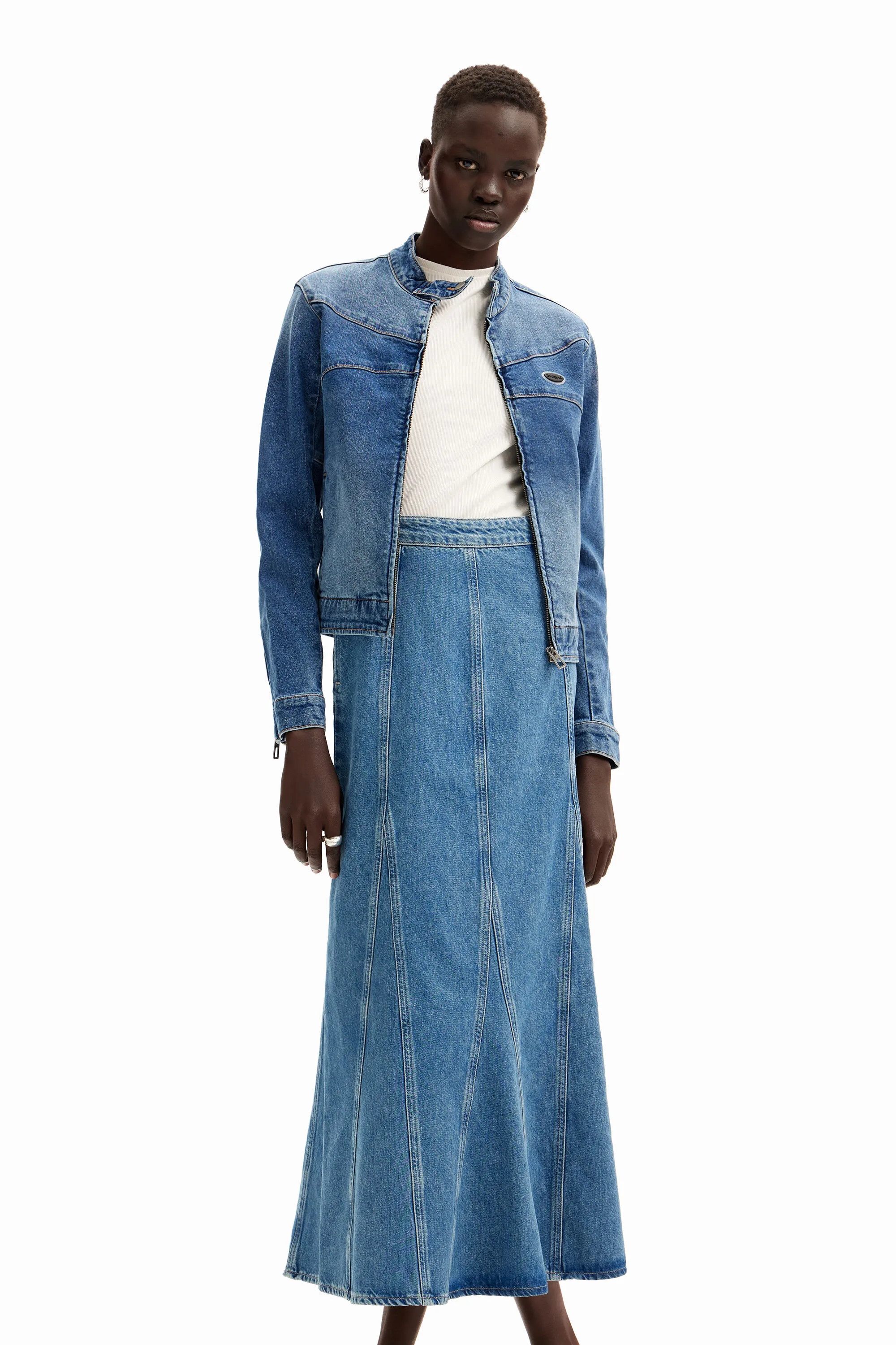 Falda larga denim
