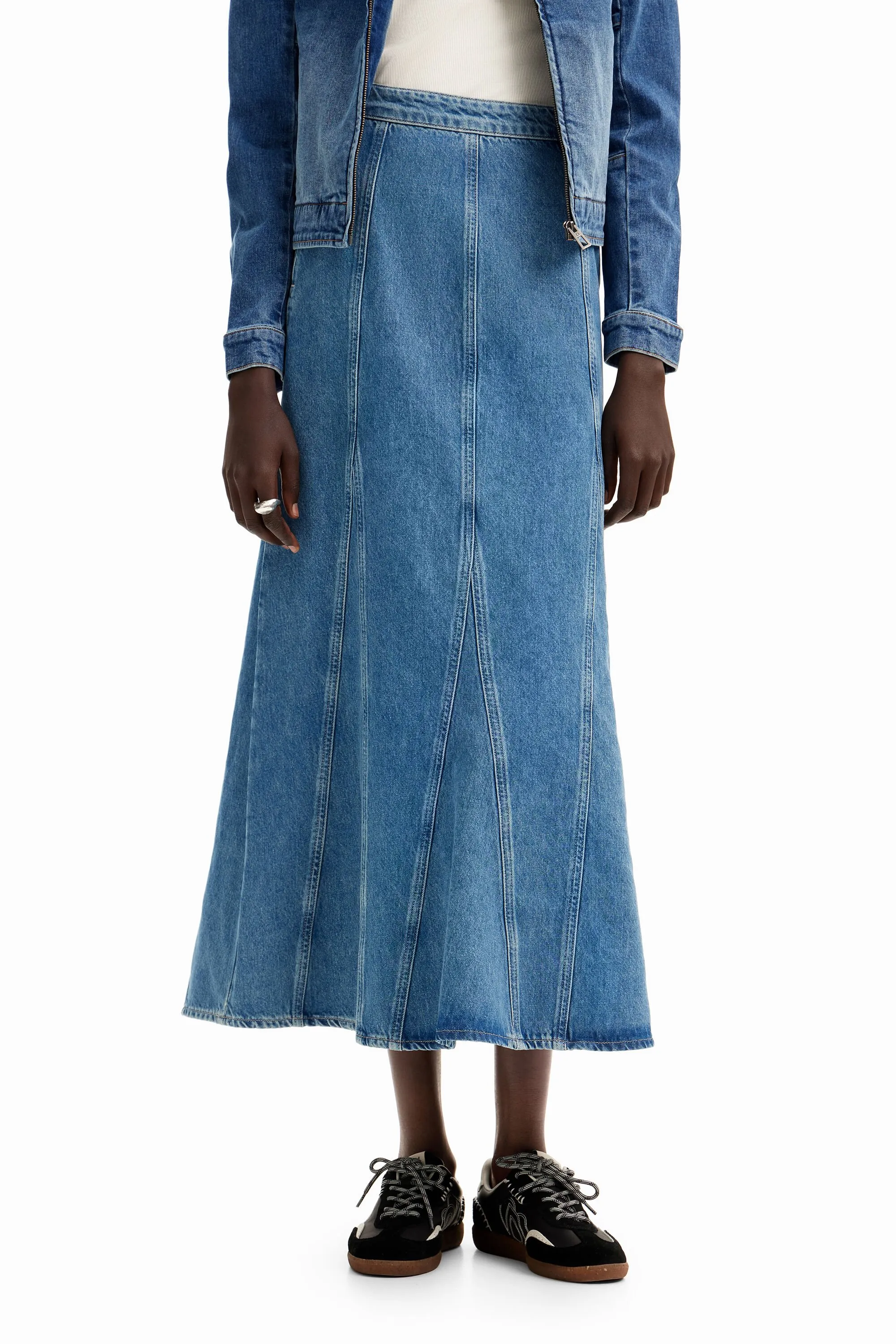 Falda larga denim