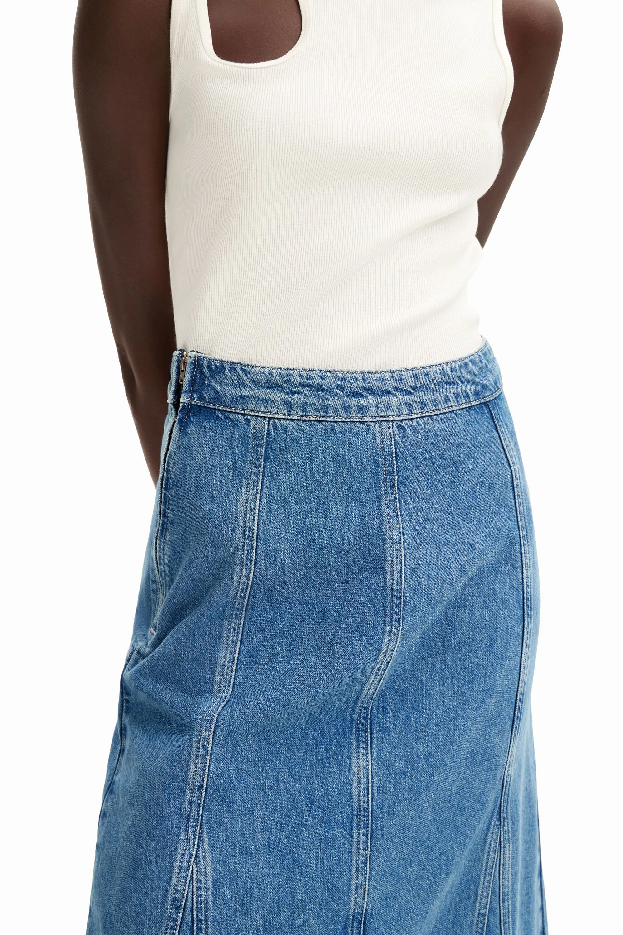 Falda larga denim