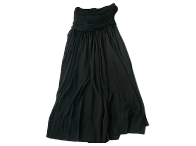Falda larga drapeada negra de ISABEL MARANT T36 BUEN ESTADO Negro 