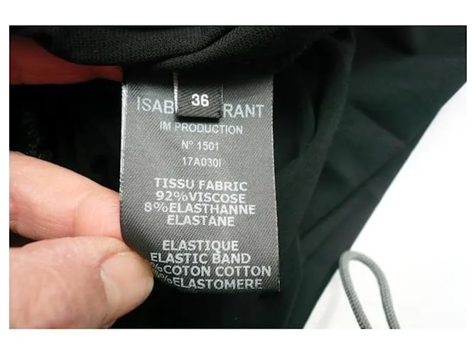 Falda larga drapeada negra de ISABEL MARANT T36 BUEN ESTADO Negro 