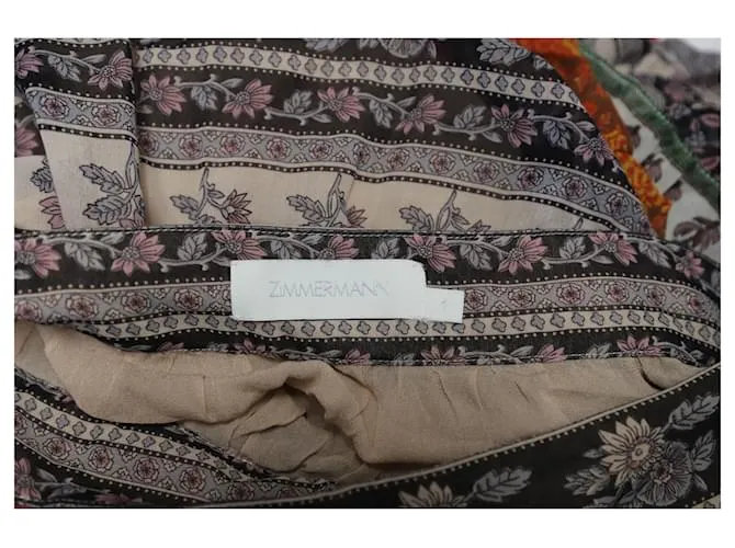 Falda larga escalonada de tiro alto con estampado Amari de Zimmermann en viscosa multicolor 