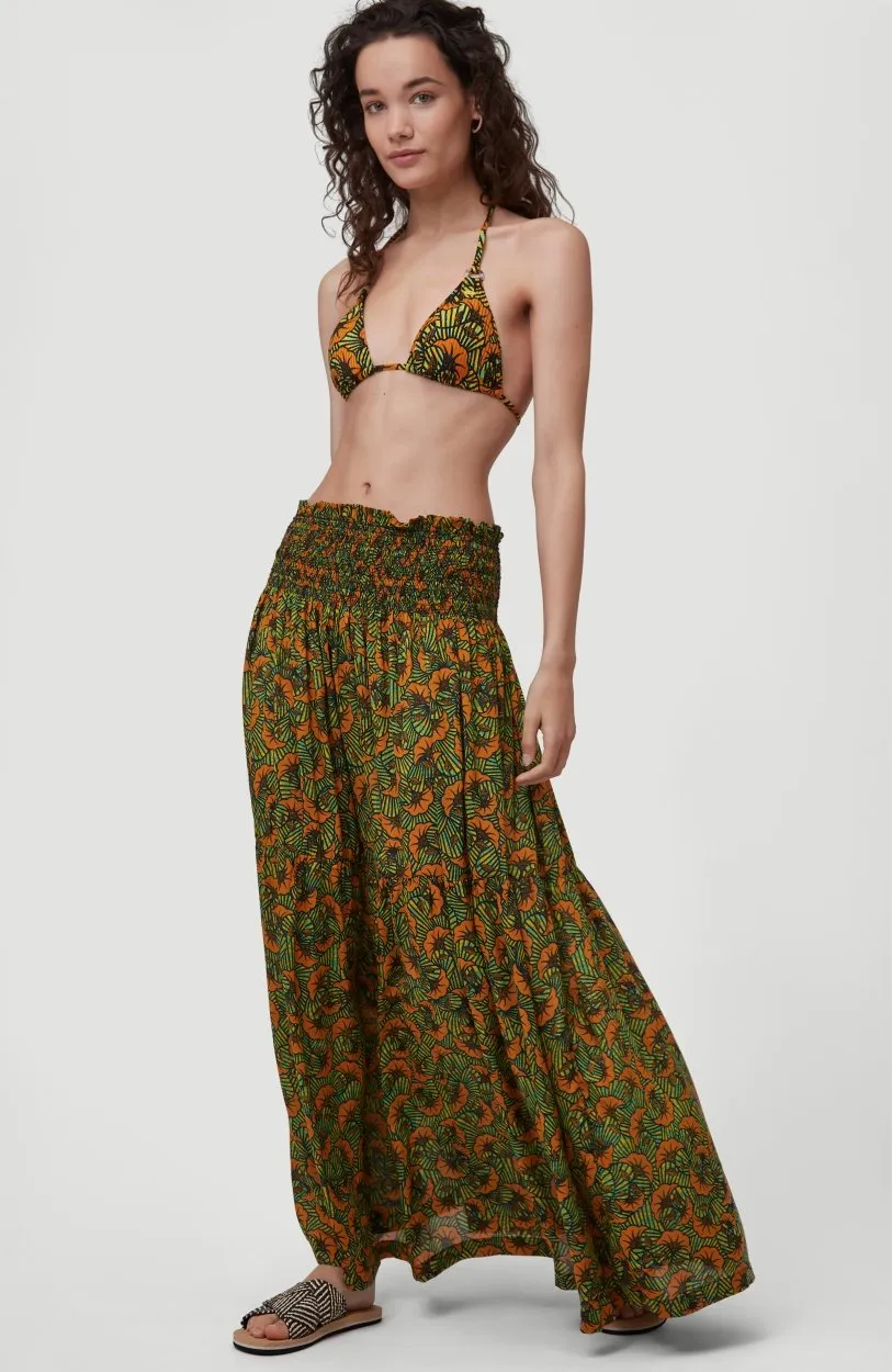 Falda larga O’NEILL casual cintura fruncida para mujer CITIZEN WOVEN LONG SKIRT Yellow/Green Ref. 1A7806 amarilla/verde es