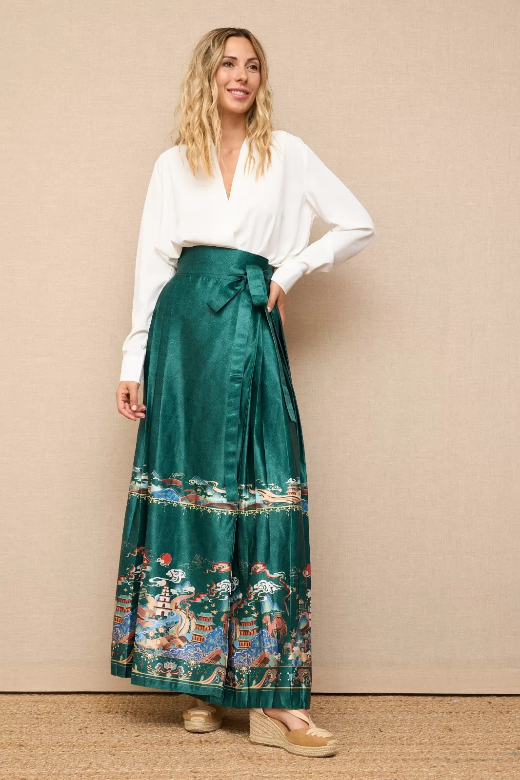 FALDA LARGA VERDE NILSA