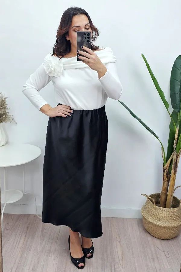 Falda Raso Negra