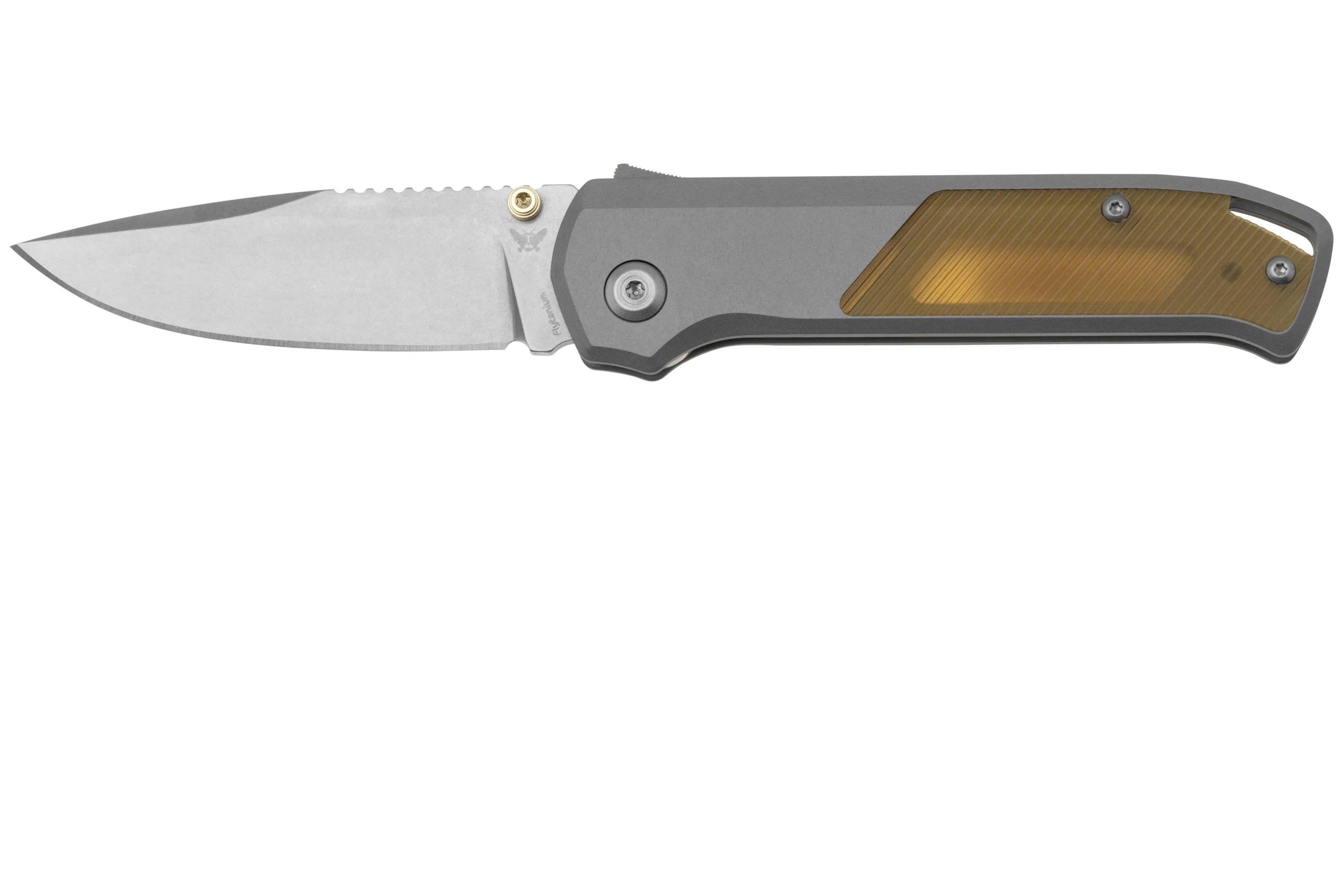 FLYTANIUM ARCADE SHARKLOCK 1311 STONEWASHED, ALUMINUM GUNMETAL ULTEM INLAYS, NAVAJA