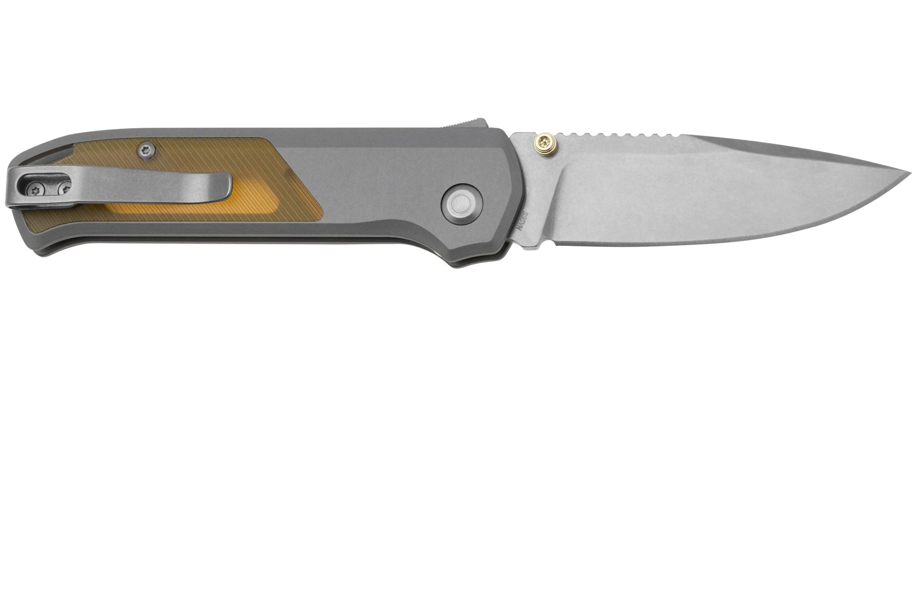 FLYTANIUM ARCADE SHARKLOCK 1311 STONEWASHED, ALUMINUM GUNMETAL ULTEM INLAYS, NAVAJA