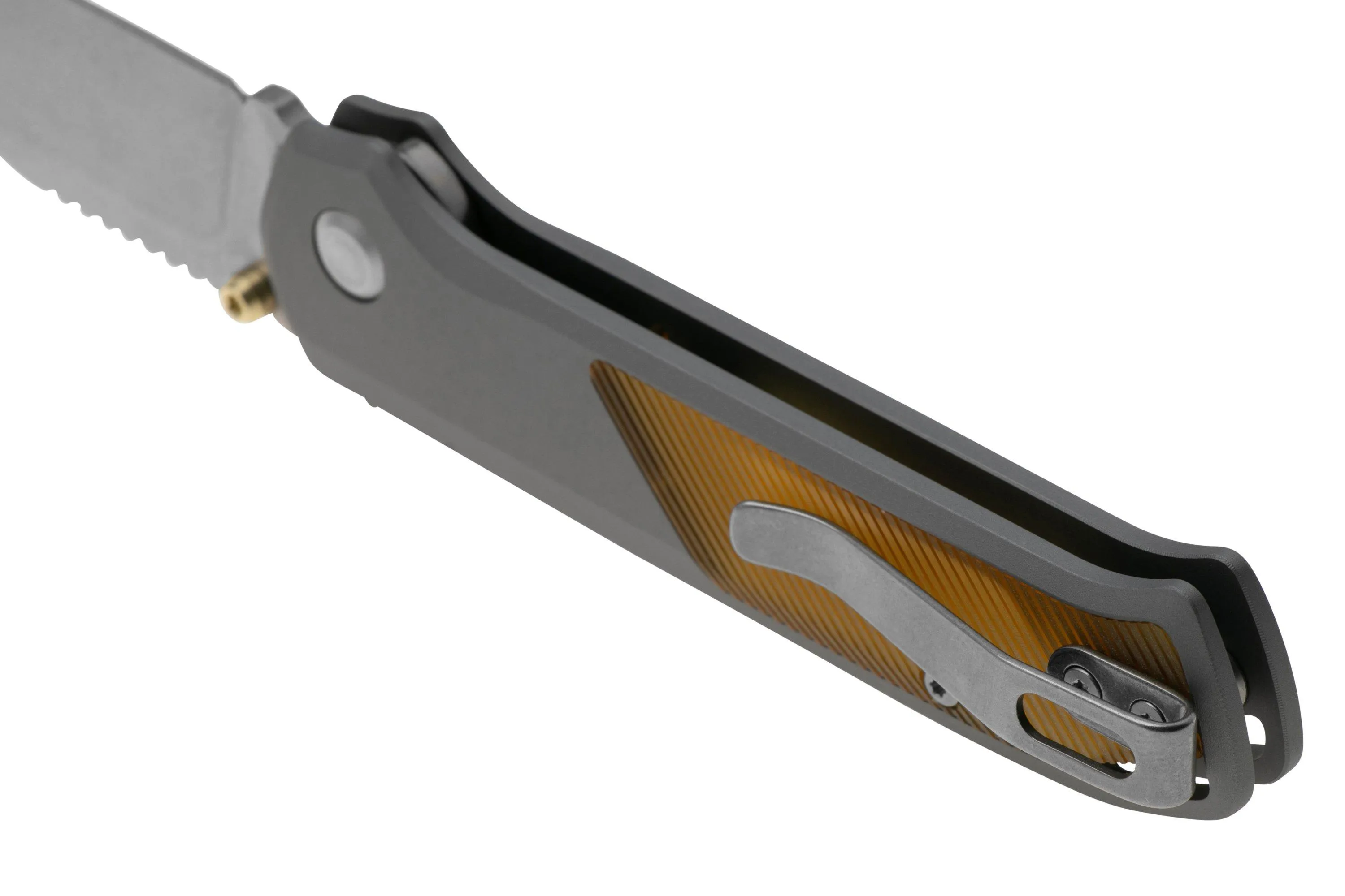 FLYTANIUM ARCADE SHARKLOCK 1311 STONEWASHED, ALUMINUM GUNMETAL ULTEM INLAYS, NAVAJA