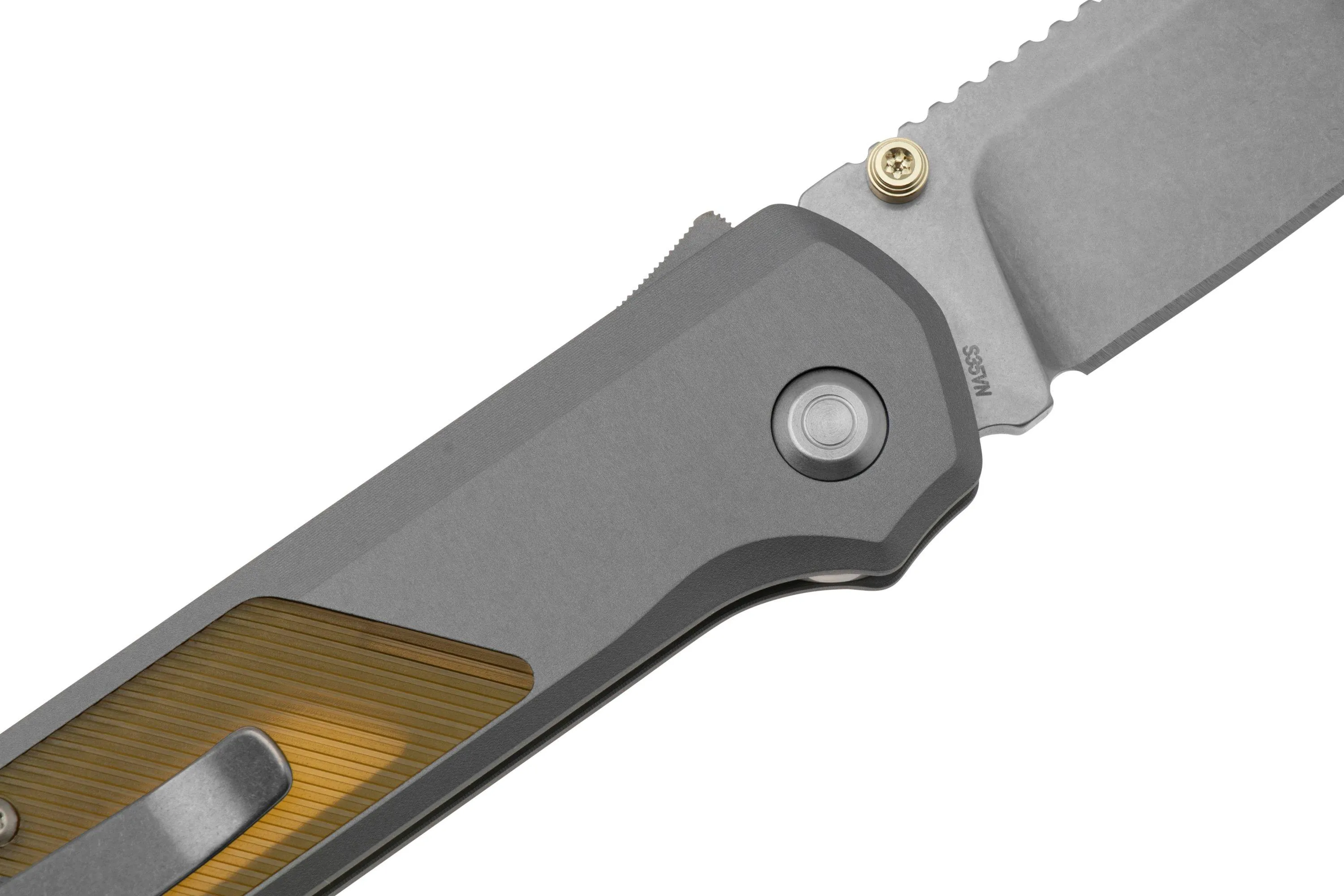 FLYTANIUM ARCADE SHARKLOCK 1311 STONEWASHED, ALUMINUM GUNMETAL ULTEM INLAYS, NAVAJA