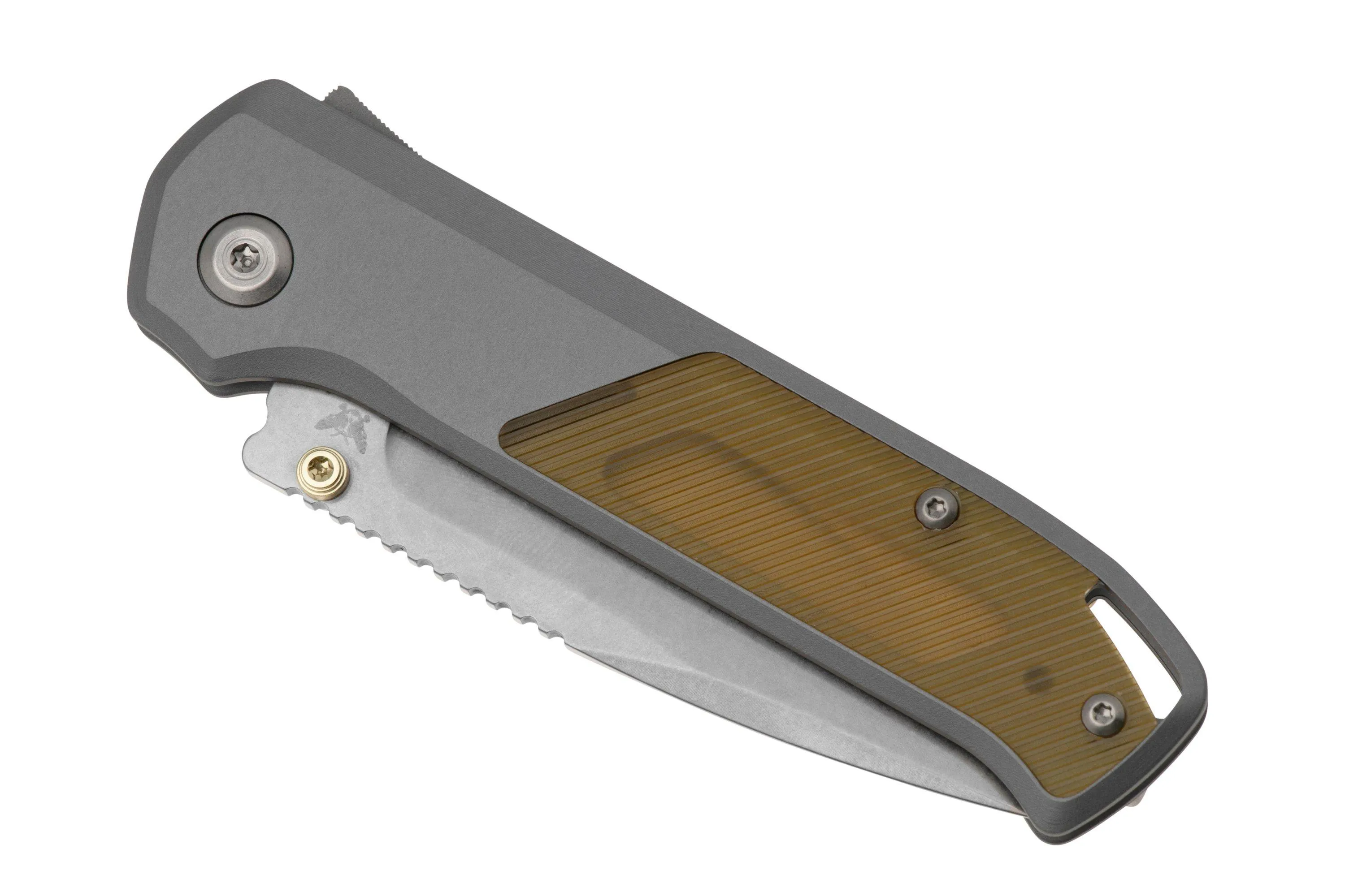 FLYTANIUM ARCADE SHARKLOCK 1311 STONEWASHED, ALUMINUM GUNMETAL ULTEM INLAYS, NAVAJA