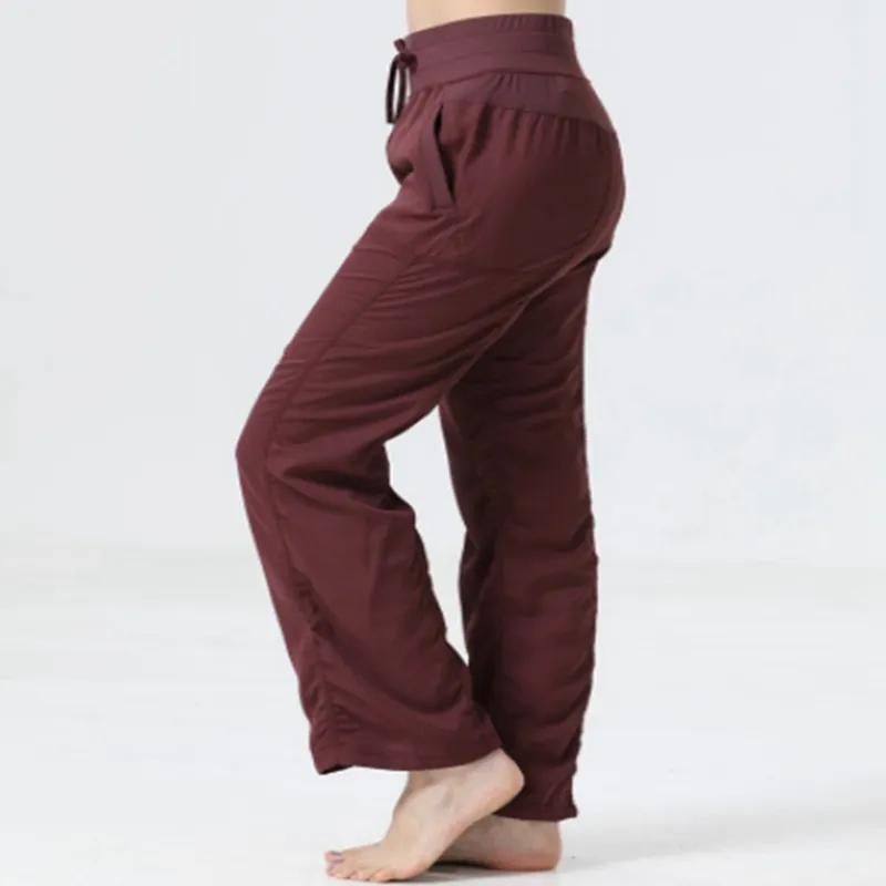 Gimnasio para mujeres Pantalones de longitud completa Pantalones anchos Pantalones de ejercicio Capris de ejercicio 4 vías Capri