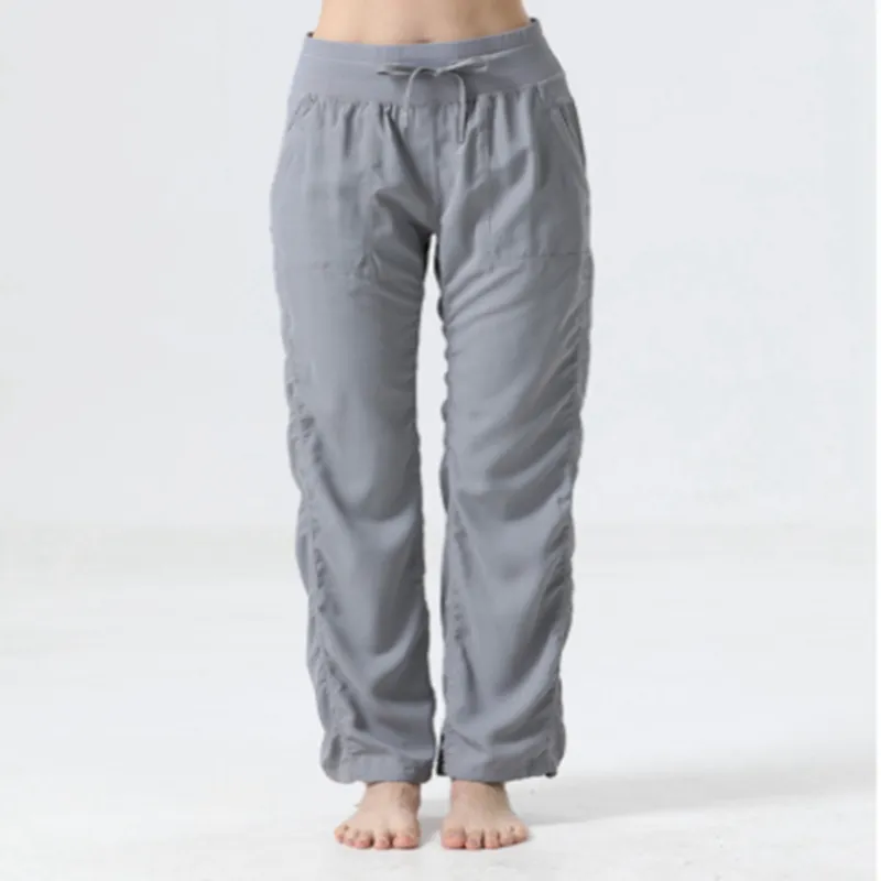 Gimnasio para mujeres Pantalones de longitud completa Pantalones anchos Pantalones Ejercicio Carriendo pantalones Capris estirad