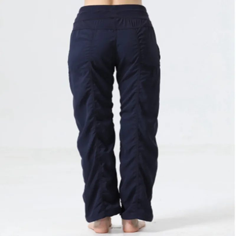 Gimnasio para mujeres Pantalones de longitud completa Pantalones anchos Pantalones Ejercicio Carriendo pantalones Capris estirad