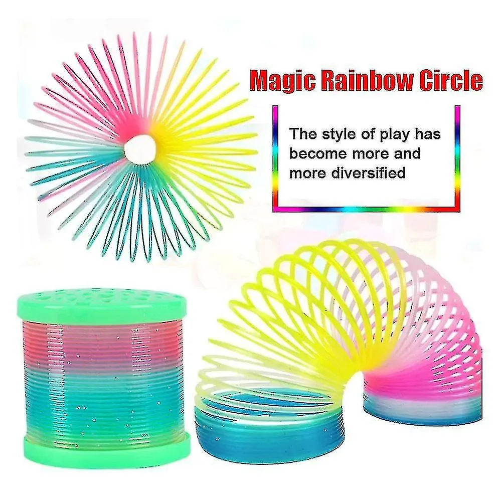 GLOW IN DARK WALKING RAINBOW SPRING TOY KID MAGIC LUMINOUS SLINKY RAINBOW  XC