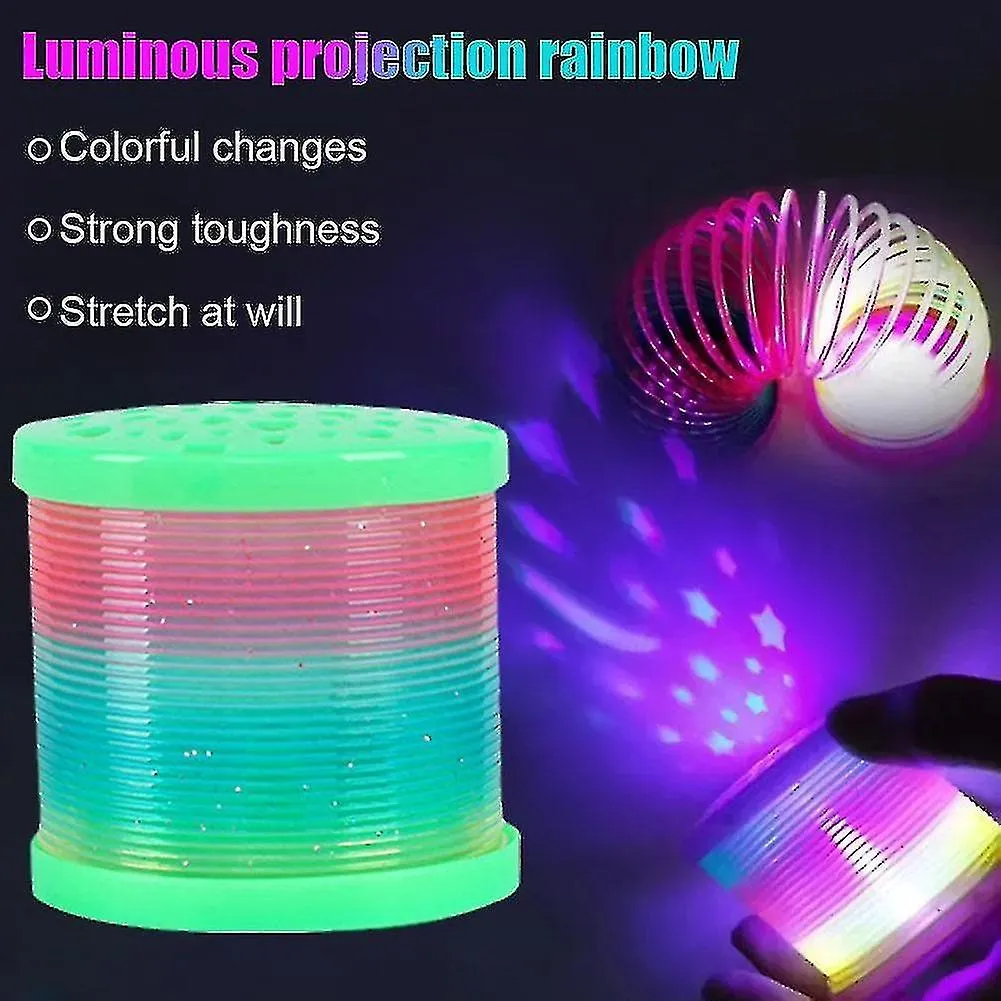 GLOW IN DARK WALKING RAINBOW SPRING TOY KID MAGIC LUMINOUS SLINKY RAINBOW  XC