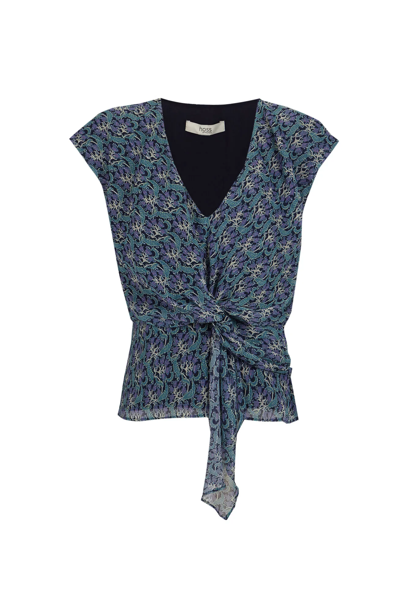 Hoss Intropia Camelia. Top nudo estampado lurex.