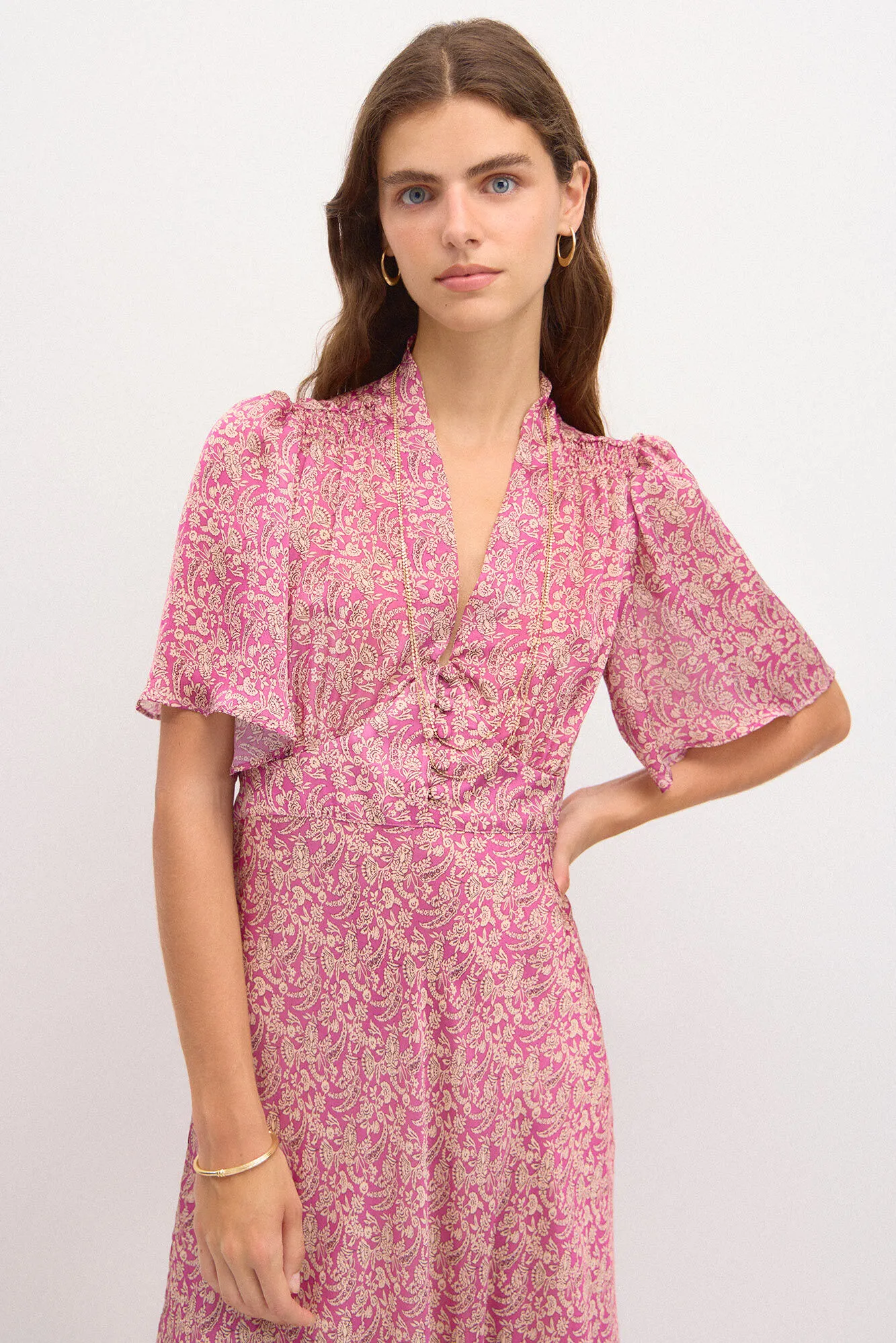 Hoss Intropia Casiopea. Vestido estampado botones.
