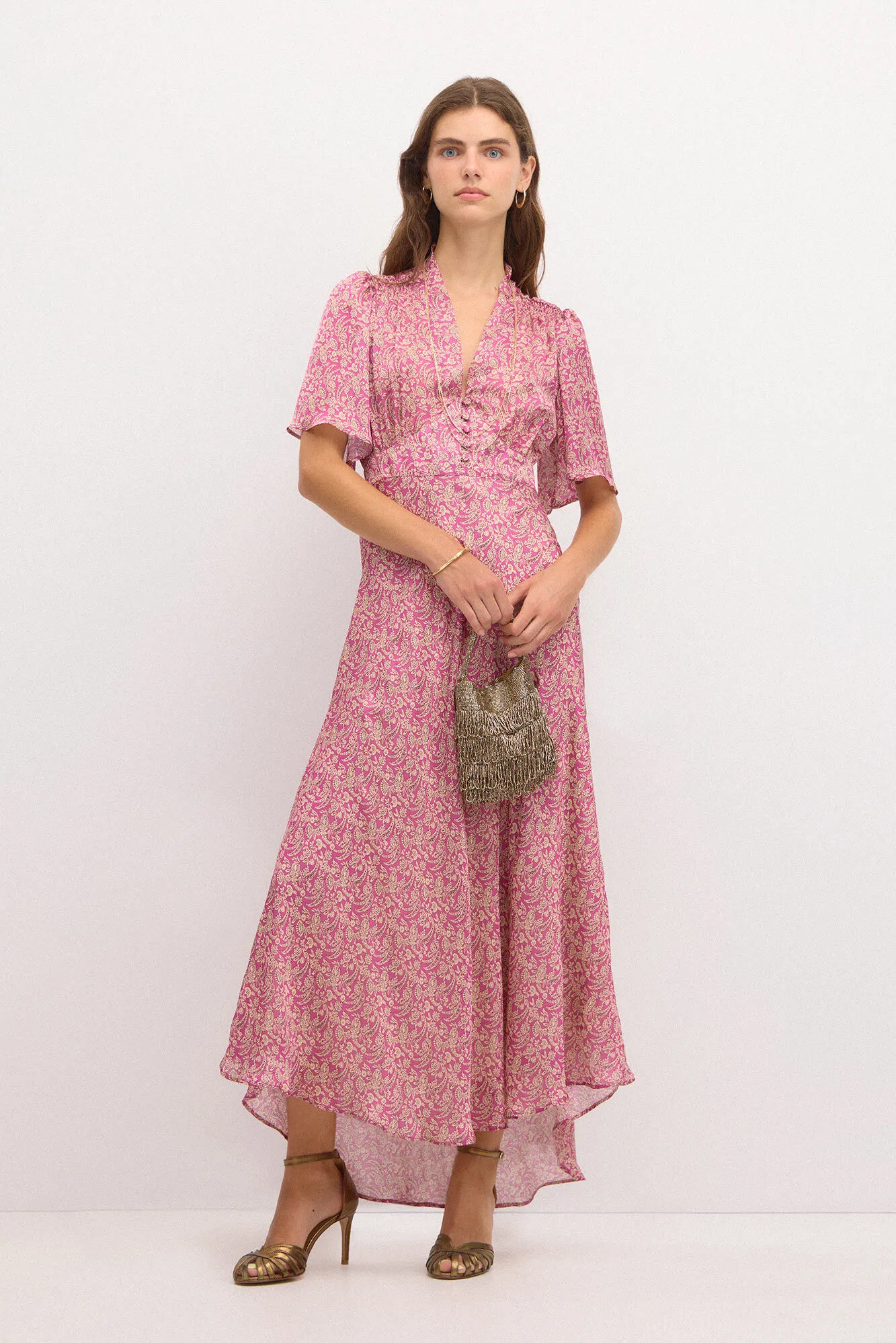 Hoss Intropia Casiopea. Vestido estampado botones.
