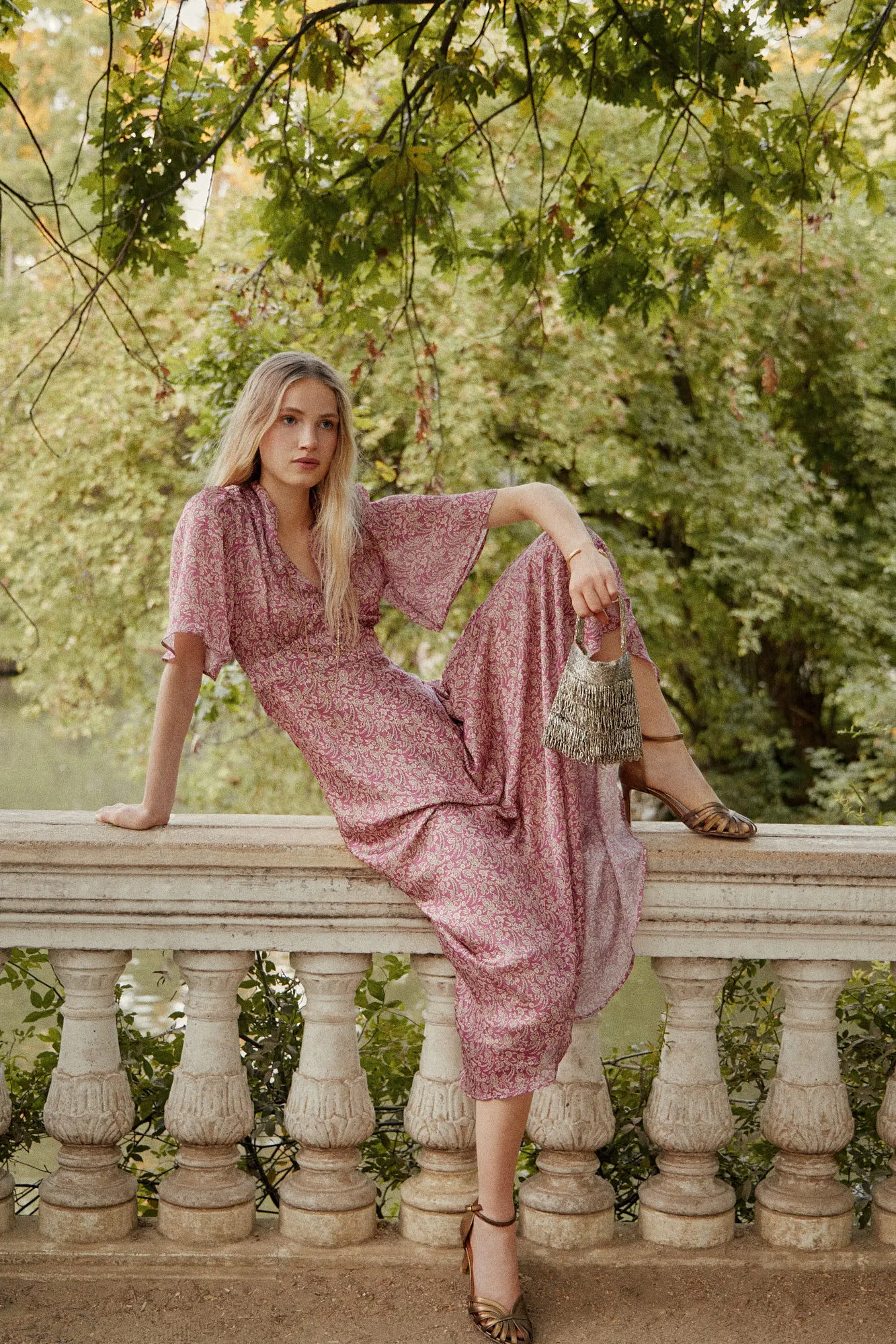 Hoss Intropia Casiopea. Vestido estampado botones.