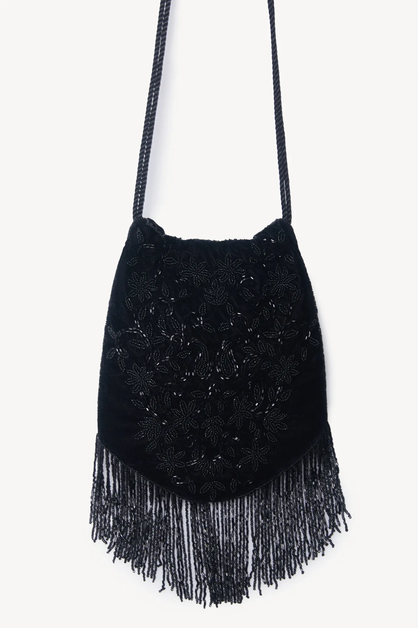 Hoss Intropia Nina.Bolso terciopelo abalorios