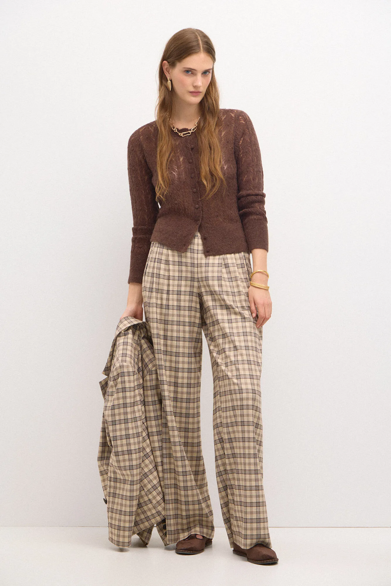 Hoss Intropia Perla. Pantalón amplio de cuadros